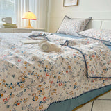 Yeknu Summer Quilt French Style Comforter Quilt Flora  Household Machine Washable Suitable Cool and Refreshing이불  Blanket