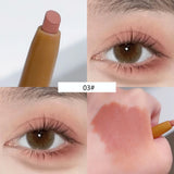 Yeknu Double Ended Silky Matte Eye Shadow Stick Rose Brown Glitter Nude Eyeshadow Pen With Eye Shadow Halo Dye Brush 2 in 1