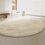 Yeknu Cream Style Oversized Living Room Carpets Round Creative Art Bedroom Carpet Beige Plush Soft Cloakroom High-end Luxury Rug Ковер