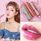 Yeknu Glitter Matte Temperature Change Lipstick Waterproof Long Lasting Diamonds Lipsticks Non Stick Red Pink Lip Tint Makeup Cosmetic