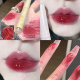 Yeknu Water-light Lip Glaze Mirror Glitter Lip Tint Long Lasting Moisturising Love Heart Shape Solid Lipstick Pen Lips Makeup Cosmetic