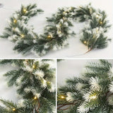 Yeknu Christmas Wreath 74.8 Inch - Artificial Pine Wreath with LED Lights Versatile Holiday Decoration for Indoor/Outdoor Use