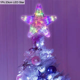 Yeknu LED Light Up Christmas Tree Star Topper Xmas Tree Ornaments Lamp 2025 New Year Decorations For Home Navidad Natal Noel