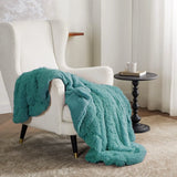 Yeknu Faux Fur Throw Blanket Sage Green Fuzzy Fluffy and Shaggy Faux Fur Soft and Thick Sherpa Tie-dye Throw Blankets for Couch, Sofa,
