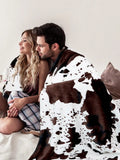 Yeknu Cow Print Blanket Soft Fleece Flannel Cozy Cow Blankets Warm Plush Lightweight Throw Blanket for Sofa Bed Cow Blankets