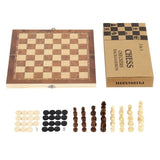 Yeknu 3 in 1 Foldable International Chess, Folding Wooden Portable Chess Game Board, Wooden Chess Board for Adults High-end Gift