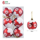 Yeknu 6Pcs/box 6cm Christmas Ball Ornaments Xmas Tree Hanging Pendant Christmas Decorations for Home Navidad Natal New Year Gift