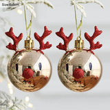 Yeknu 2pcs Elk Christmas Balls Ornaments Xmas Tree Hanging Bauble Pendant  Christmas Decorations for Home New Year Party Navidad