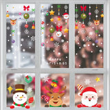 Yeknu Christmas Window Stickers Santa Claus Snowflake DIY Wall Decal Christmas Decorations For Home New Year Ornaments Gift