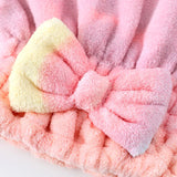 Yeknu 1pc Coral Fleece Shower Cap Rainbow Gradient Dry Hair Towel Soft and Absorbent Thick and Cute Princess Hatshampoo Dry Hair Cap