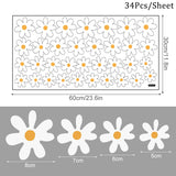 Yeknu White Daisy Flower Wall Stickers Kids Room Living Room DIY Art Decas Baby Nursery Home Decoration PVC Window Sticker