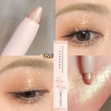 Yeknu 14 Colors White Eyeliner Shiny Glitter Eyeshadow Stick Eye Liner Pen Matte Brown Pink Pearlescent Eyes Makeup Brighten Silkworm