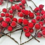 Yeknu (10pcs/pack) 4 * 7cm Christmas Berry Flower Bundle Crystal Berry Imitation Fruit Xmas Tree Decoration Wedding Decoration Wreath