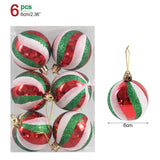 Yeknu 6pcs 6cm Transparent Snow Christmas Balls Pendants for Christmas Tree Decoration Clear Baubles Hanging Ornaments Xmas Navidad