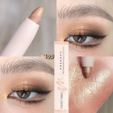 Yeknu 14 Colors White Eyeliner Shiny Glitter Eyeshadow Stick Eye Liner Pen Matte Brown Pink Pearlescent Eyes Makeup Brighten Silkworm