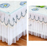 Yeknu New Pastoral Lace edge Rectangular Coffee Table Cover Dustproof Antiskid Tablecloth Home Wedding Decoration dinning Table cloth