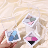 Yeknu Blue 4 Colors Eye Shadow Palette Matte Glitter Green Eyeshadow Pink Black Eye Shadow Pigments Shadow Professional Makeup Palette