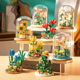 Yeknu Eternal block flower assembly bouquet desktop decoration block flower children's puzzle assembly toy bouquet gift