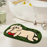 Yeknu Cute Tufting Cat Dog Bathroom Mat Cartoon Bathmat Rug Carpet Entrance Doormat Floor Anti Slip Pad Aesthetic Home Decor 40x70cm