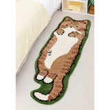 Yeknu Tufting Cat Bedside Rug Fluffy Carpet Bathroom Floor Pad Kids Room Cartoon Foot Mat Bedroom Doormat Aesthetic Home Winter Decor