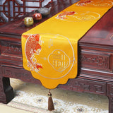 Yeknu Chinese Style Embroidered Table Flag High-End Rich fish Table Runners Home Wedding Decoration Simplicity Long Tablecloth