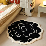 Yeknu Nordic Tufting Black White Living Room Carpet Soft Brain Shape Round Children Play Pad Anti-slip Rug Mat Kawaii Home Tidy Decor