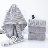 Yeknu New Gray Bamboo Charcoal Dry Hair Caps, Soft Water Absorbing Shower Caps,home and Daily Dry Hair Towels