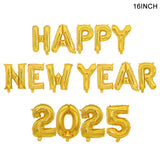 Yeknu Crown Number Foil Balloons Happy New Year Eve Party Decoration Photo Booth Props Supplies Christmas Home Decor Navidad 2024 2025