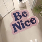 Yeknu Irregular Don'T Be Shy Rug Tufted Soft White Green Letters Bedroom Decor Bedside Rugs Bathroom Door Mat Gaming Carpet