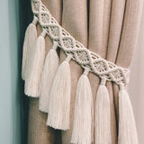 Yeknu Macrame Curtain Tie Curtain Straps Tassels Hand-woven Cotton Rope CurtainTie Backs Curtain Accessories Hanging Wall Boho Decor