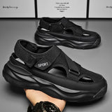 Yeknu Original Design Summer New Daily Outdoor Style Men Heightening Effect Sandals Black Hombre Teenagers Casual Dress Waterproof
