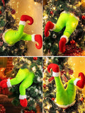 Yeknu 1pc Christmas Tree Decoration Plush Door Decoration Santa Claus Legs Christmas Tree Door Hanging Home Christmas Decoration