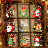 Yeknu Christmas Window Stickers Santa Claus Snowflake DIY Wall Decal Christmas Decorations For Home New Year Ornaments Gift