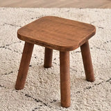 Yeknu 1pc All Solid Wood Shoe Changing Stool Small Walnut Color Stool Furniture for Living Room Entrance Bathroom Bedroom Kitchen