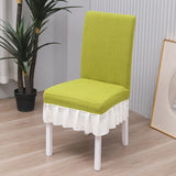 Yeknu Modern Minimalist Solid Color Chair Cover Thickened Lace Fully Wrapped Dustproof Versatile Antiskid Soft Set Cushion