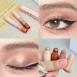 Yeknu 4 In 1 Pearlescent Eyeshadow Stick Highlighter Makeup Waterproof Lasting Glitter Eye Shadow Eyeliner Stick Eyes Makeup Cosmetics