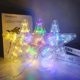 Yeknu LED Light Up Christmas Tree Star Topper Xmas Tree Ornaments Lamp 2025 New Year Decorations For Home Navidad Natal Noel