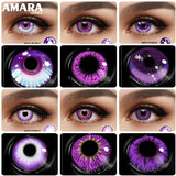 Yeknu 2pcs Cosplay Color Contact Lenses For Eyes Purple Beauty Halloween Anime Lenses Eye Yearly Cosmetic Colored Lens Eyes