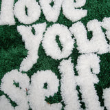 Yeknu Love Yourself Rug, Tufted Love Heart Rugs, Great In Your Bedroom Rug, Green Heart Rug, Soft Fluffy Carpet, Home Decor Rug Gift