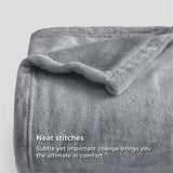 Yeknu Fleece Throw Blanket for Couch Grey - Lightweight Plush Fuzzy Cozy Soft Blankets and Throws for Sofa