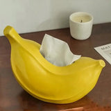 Yeknu Ceramic Banana Tissue Box Creative Tissue Case Restaurant Bedroom Tissue Box Holder Wet Tissue Case Napkin Holder Decoraction