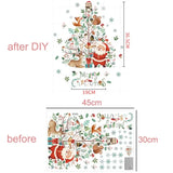 Yeknu Christmas Window Stickers Santa Claus Xmas Tree Cartoon Glass Decal Merry Christmas New Year Holiday Decorations for Home