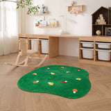 Yeknu Kawaii Tufting Mushroom Forest Rug Living Room Carpet Green Mat Fluffy Children Bedroom Crib Side Floor Pad Home Nursery Decor