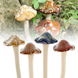 Yeknu 4Pcs Garden Mushrooms Decorations Ceramics Fairy Mushroom Ornaments Realistic Mushroom Sculpture Non-Fading Toadstool