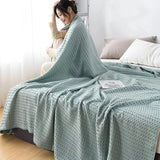 Yeknu Japanese Style Blanket Solid Color Towel Quilt Knitted Blanket Air Conditioning Blanket Office Nap Air Conditioning Blanket