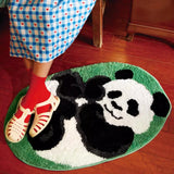 Yeknu Tufting Panda Bathroom Mat Soft Cartoon Animal Kids Room Pad Living Area Carpet Anti-slip Rug Kawaii Home Nursery Decor 50x80cm