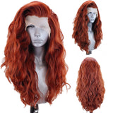 Yeknu Green Loose Body Wave Synthetic Wig Long Wavy Lace Front Wigs for Women Cosplay Costume Party Hair Wig