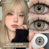 Yeknu New Natural Color Contacts Lenses for Eyes 2Pcs/1Pair Colorful Beautiful Pupil Colored Lenses Yearly Brown Eyes Contact