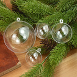 Yeknu 4-10CM Christmas Transparent Ball Plastic Fillable Bauble Xmas Tree Hanging Ornaments Decoration for Home Wedding Party Gift Box