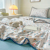 Yeknu Summer Quilt French Style Comforter Quilt Flora  Household Machine Washable Suitable Cool and Refreshing이불  Blanket